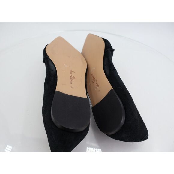 Sam Edelman Wheaton Ballet Flats Women 9.5 Black Suede Pointed Bow Slip On Comfy - Picture 7 of 10